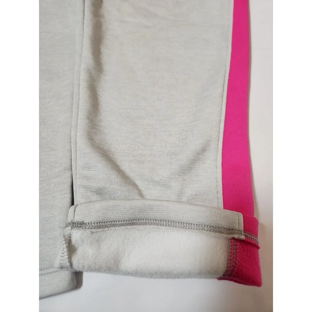 Under Armour Open Bottom Fleece Pants Girls Youth XL Gray Pink